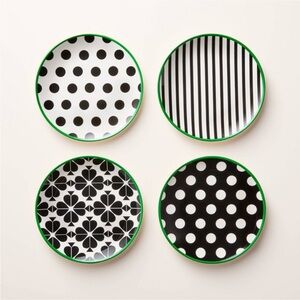 ♠️ 4pc Melamine Salad Plate Set Black/Cream/Green - Kate Spade New York x Target